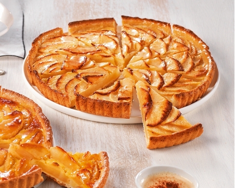 Tarte aux pommes découpée