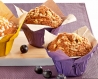 Muffin myrtilles fourré myrtilles coupelle tulipe violette