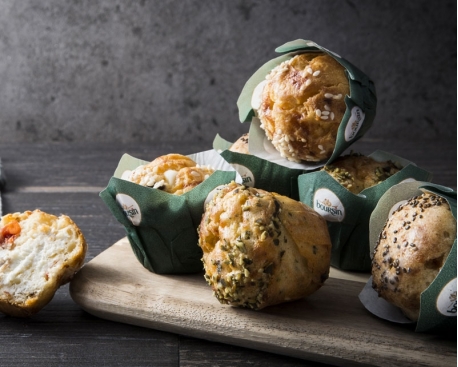 Mini muffin fourré boursin echalote et ciboulette Mini muffin fourré boursin echalote et ciboulette