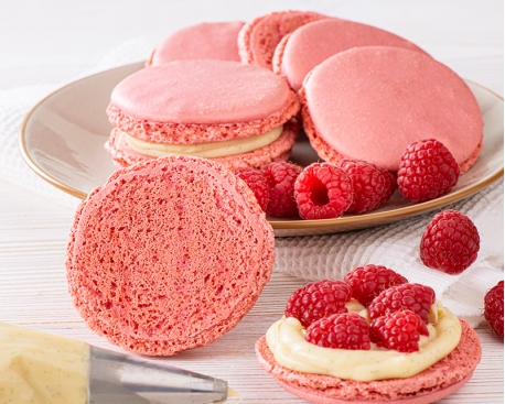 Coque de gros macarons framboise